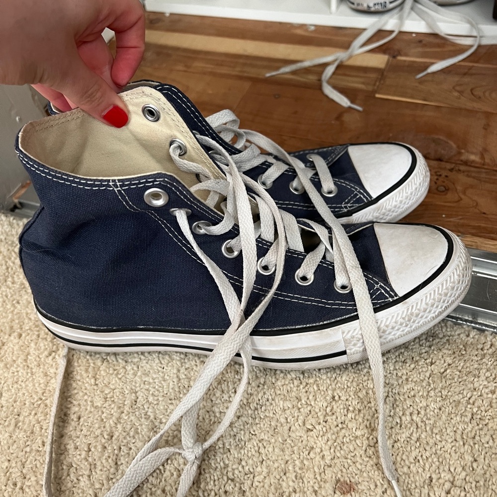 Navy Blue High Top Converse